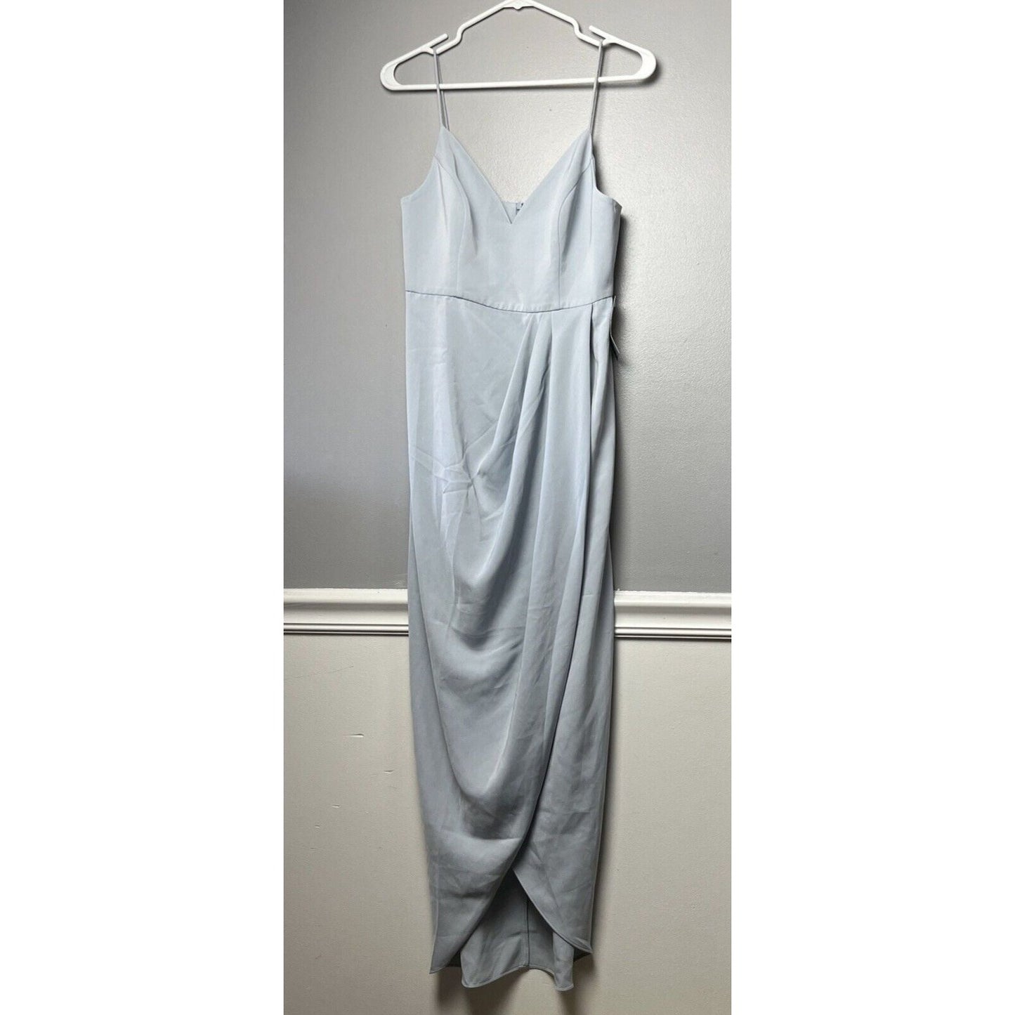 Shona Joy Tulip Hem Maxi Dress, Women's Size 6, Powder Blue NEW MSRP $280