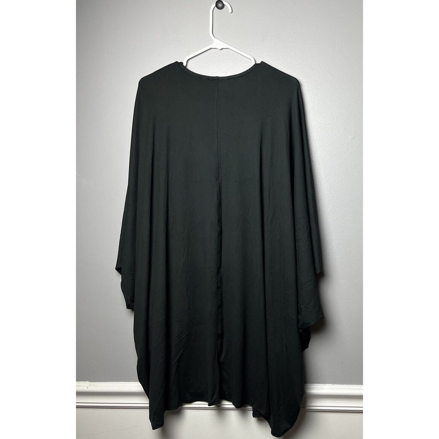 Attitudes By Renee Yummy Jersey Cocoon Batwing Wrap Shirt Black 1X New