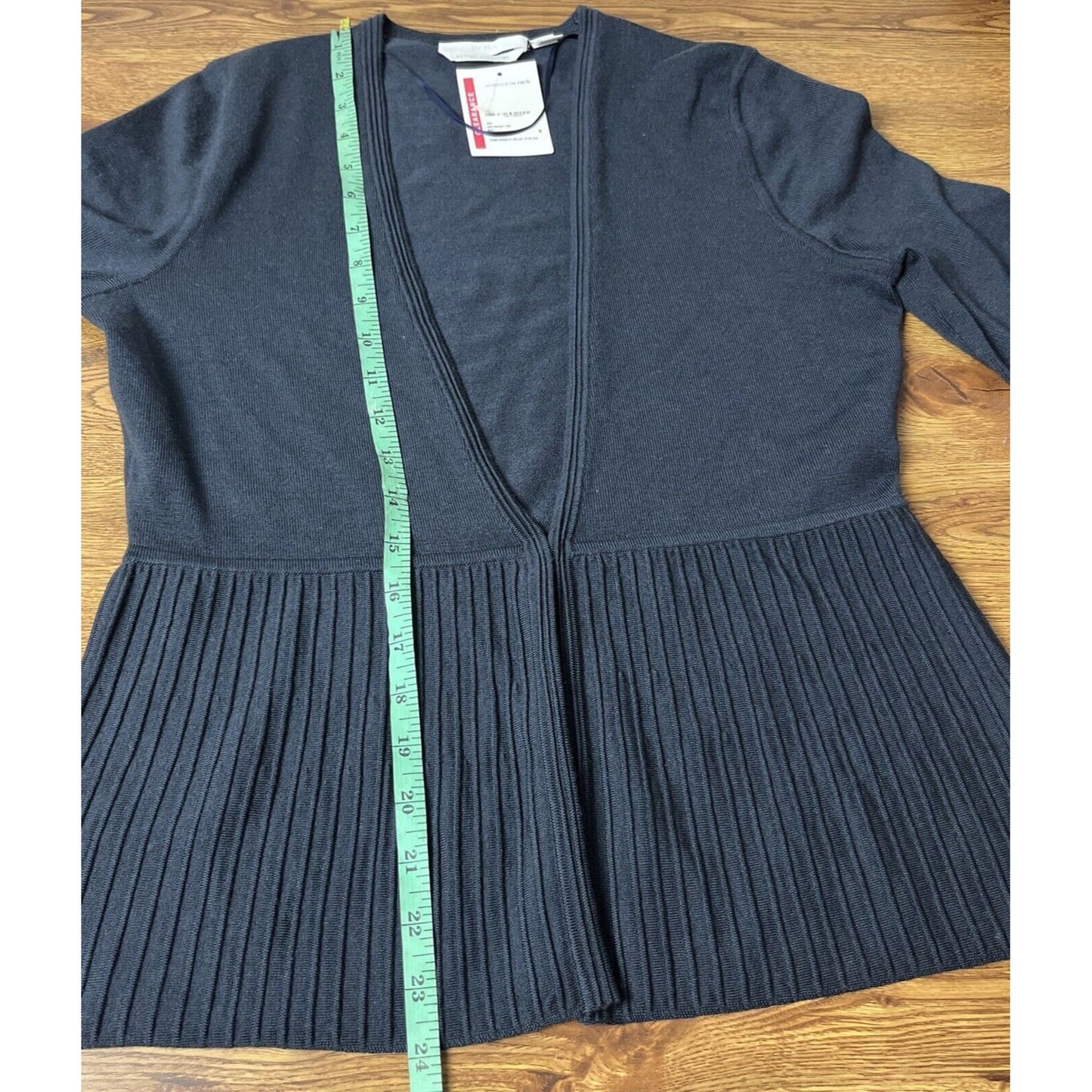 BOSS Fily Pleated Wool Cardigan Women's Size Medium NWD $278