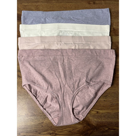Cuddl Duds Intimates Set of 4 Cotton Core Brief Panties Thistle Heather Size XL