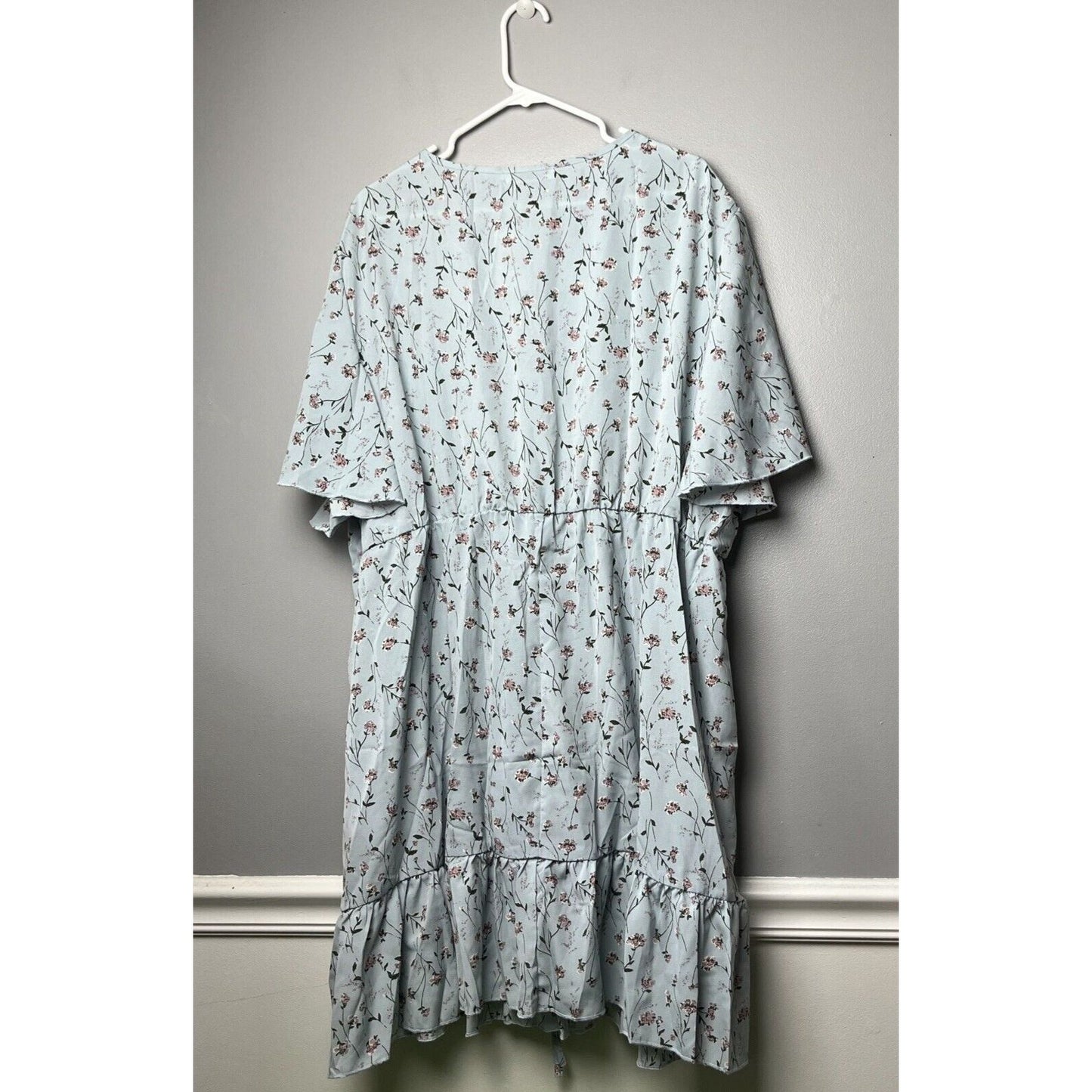 HBEYYTO Womens Floral Flowy V-Neck Babydoll Breezy Dress Size 4XL Mini Bobo