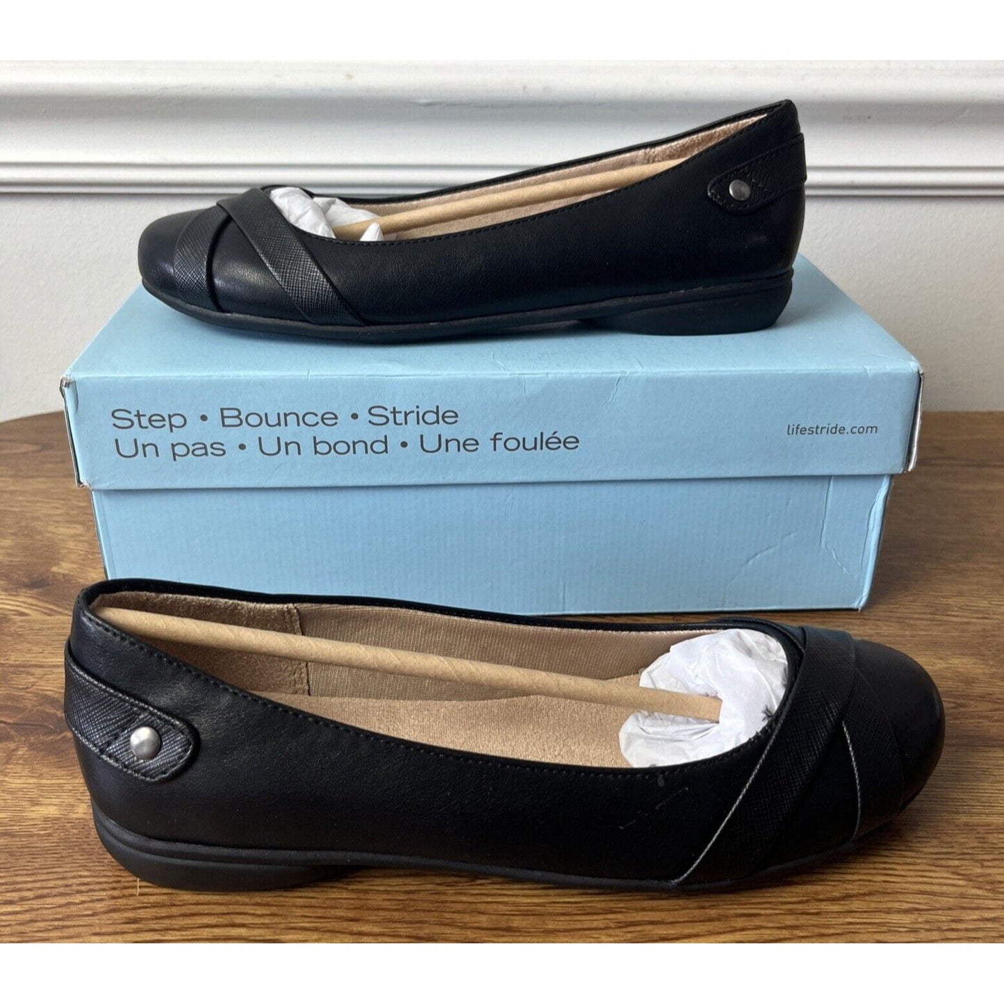 LifeStride Adalene Ballet Flats, Women's Size 6W, Black