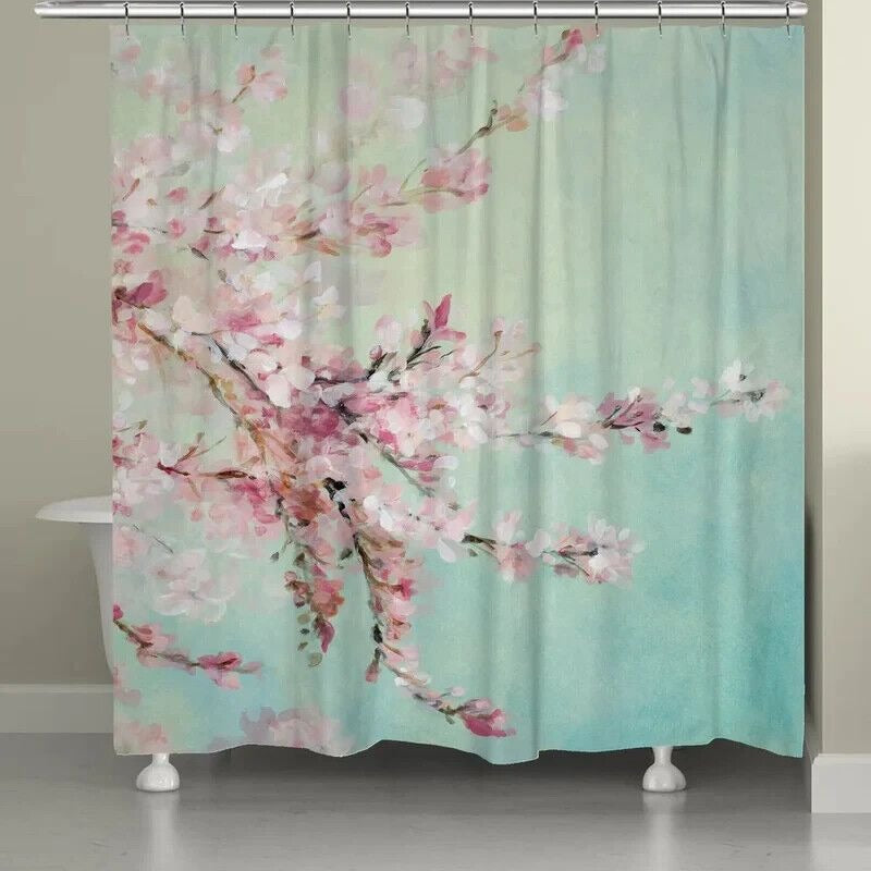 Laural Home Cherry Blossoms Shower Curtain, 72" x 72" Pink/Blms
