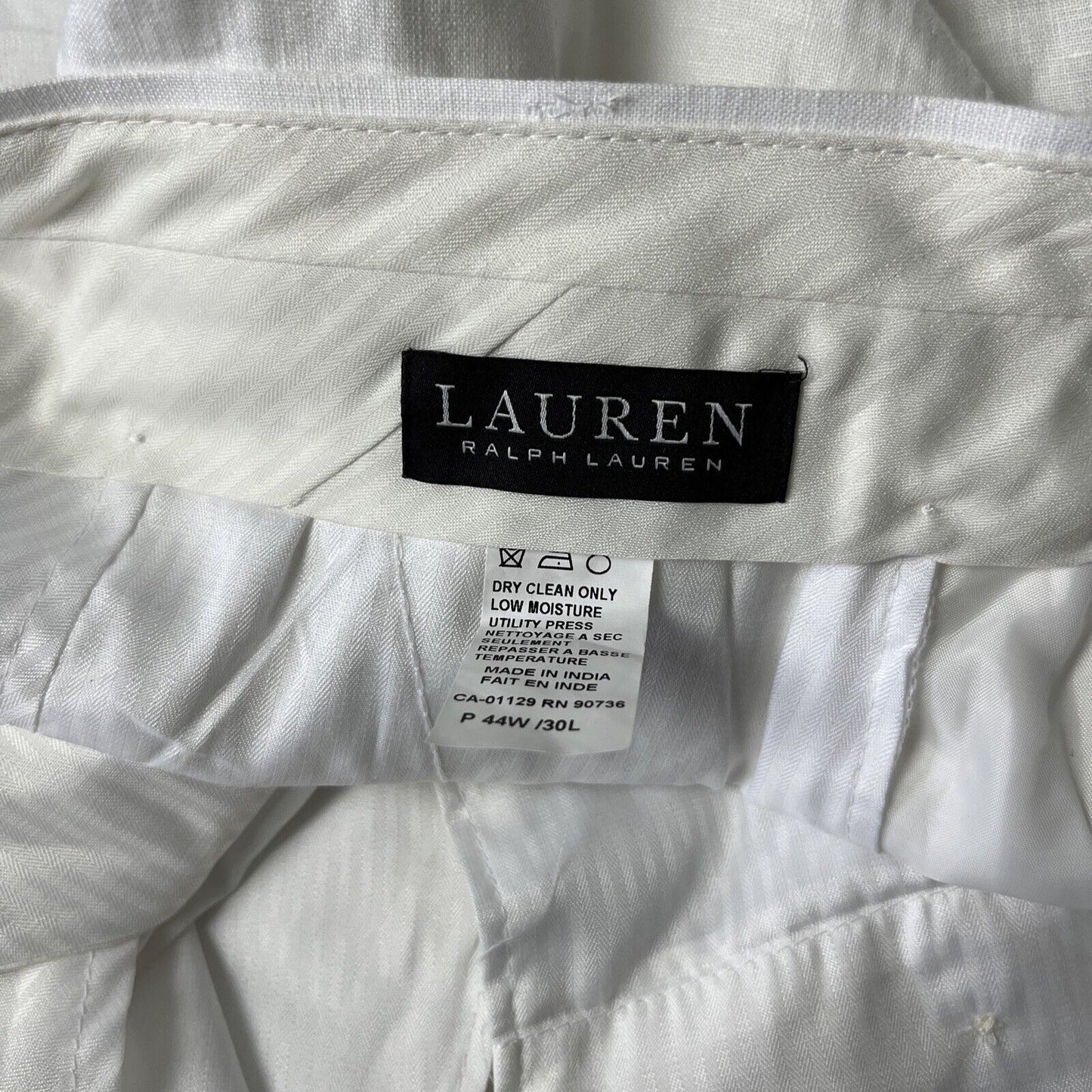 New Ralph Lauren Men's Solid White Linen Suit Separate Pants 44x30 White SE2123