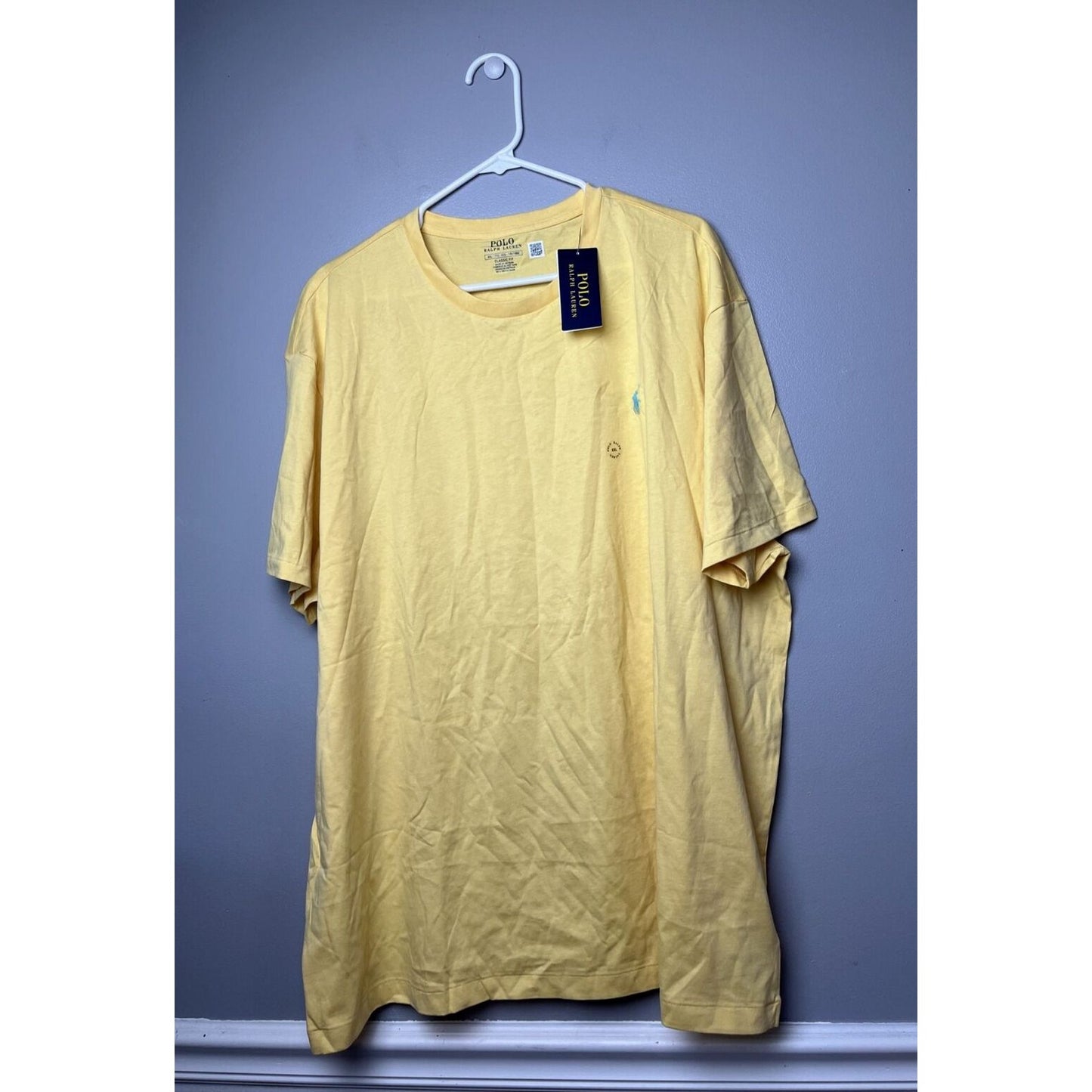 Polo Ralph Lauren Men's Yellow Classic Fit Crew Neck Logo T Shirt Size XXL