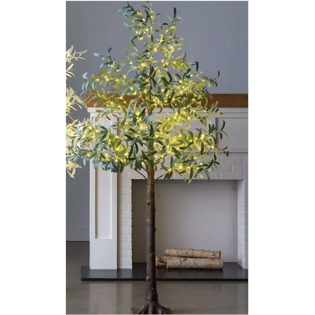 VivaTerra Indoor/ Outdoor Faux Lighted Olive Tree, 7' (Natural)
