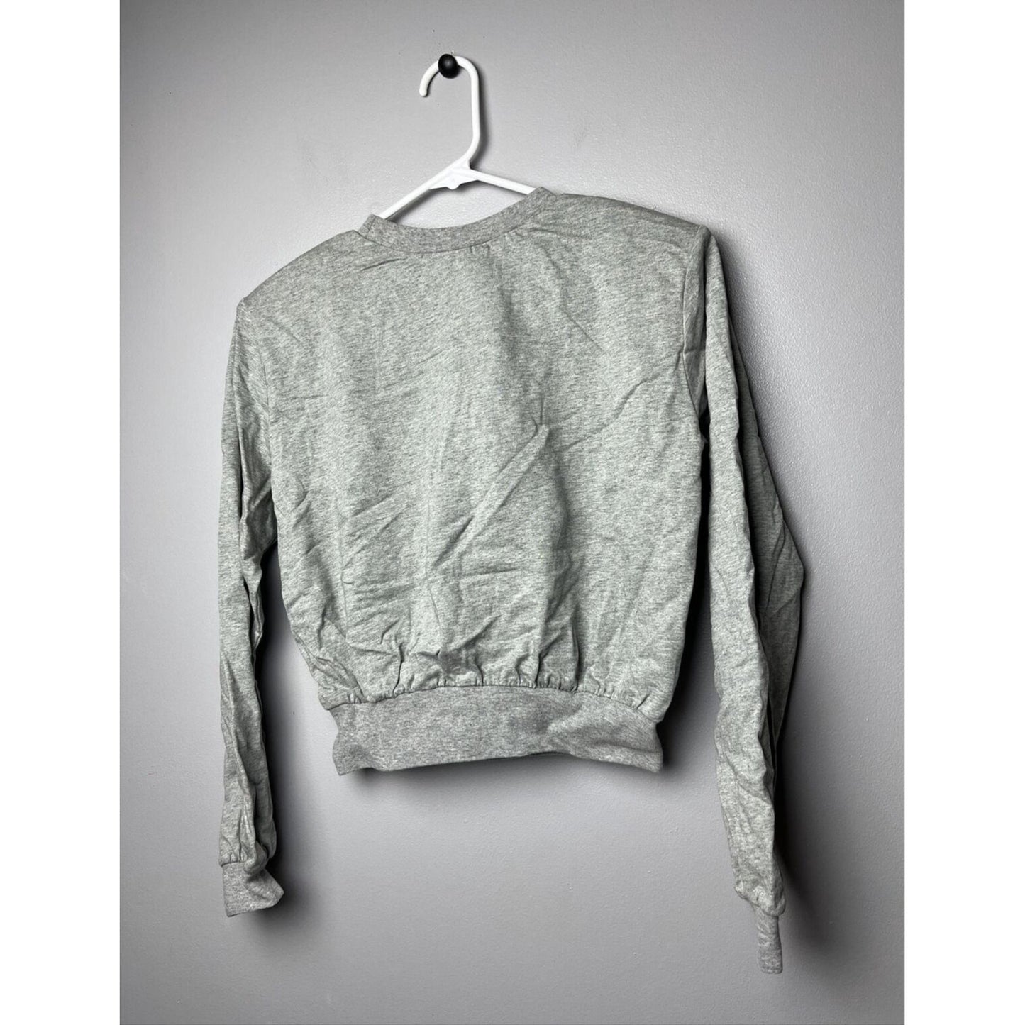 NWT ASTR the Label Sweatshirt Gray Volume Shoulder Size X-Small