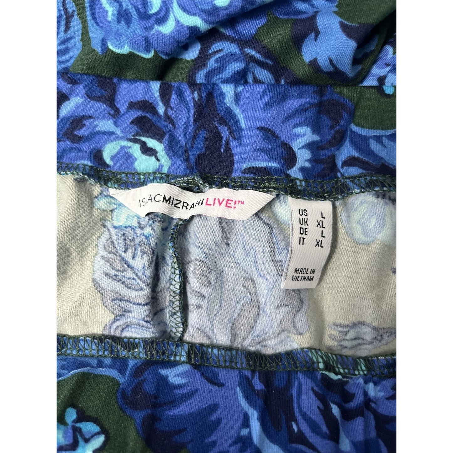 Isaac Mizrahi Live! Button Front Sleep Set Shirt Ink Blue Large NWOT
