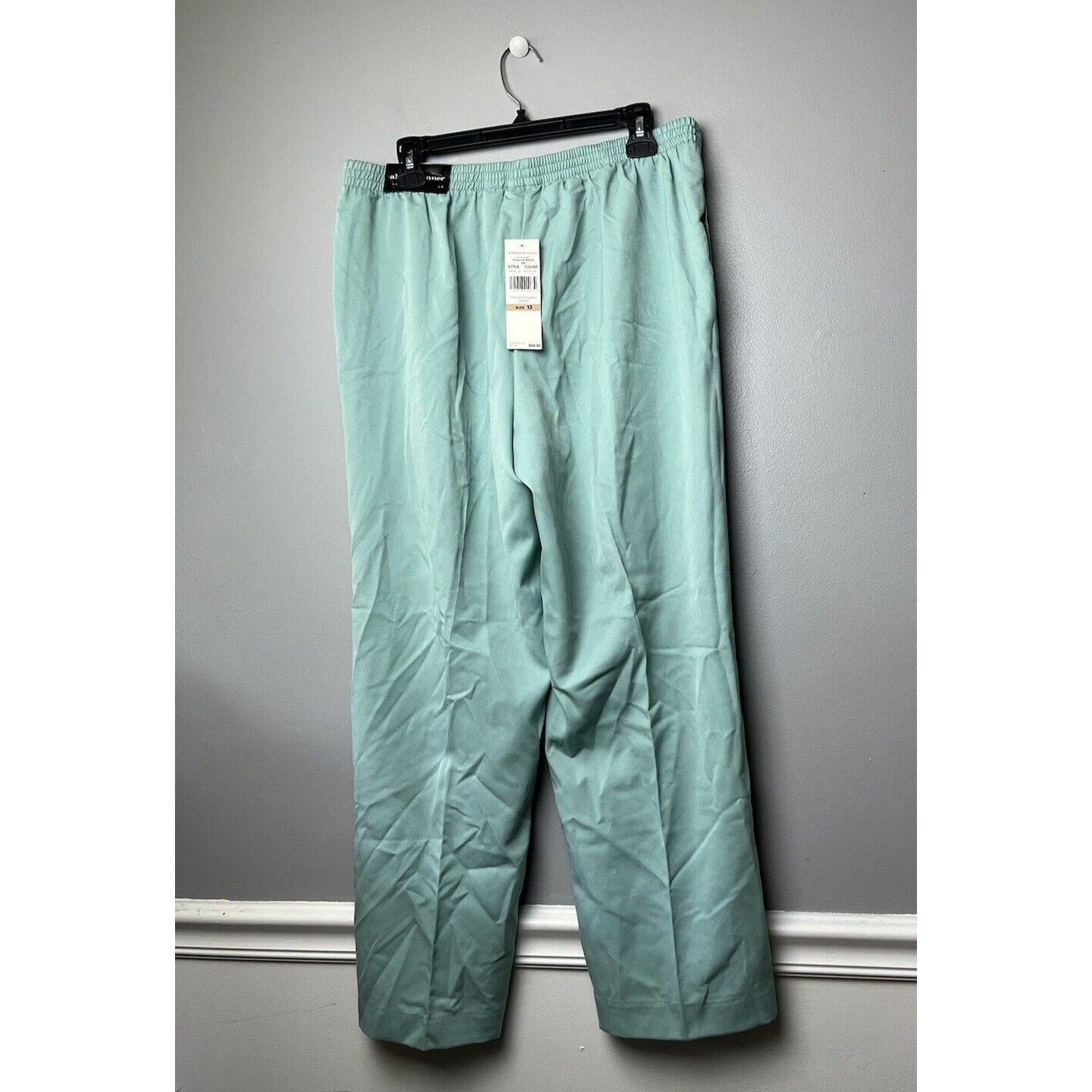 Alfred Dunner Womens Pants Size 12 Color Seafoam Pockets Pull On Elastic Waist