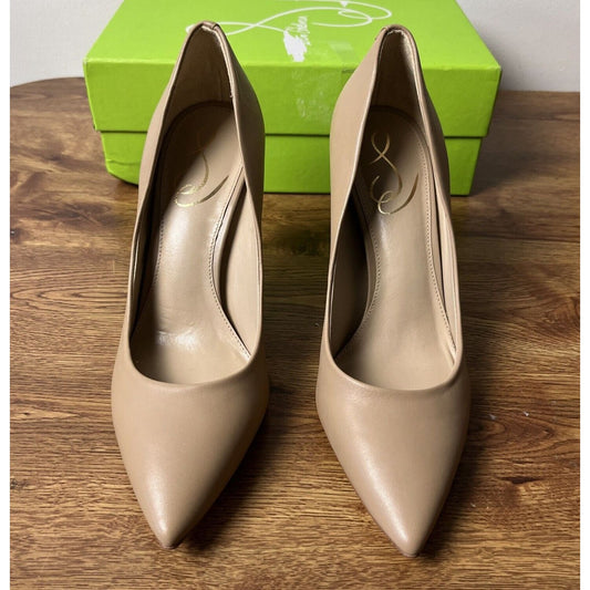 Sam Edelman Size 7 Hazel Pointed Toe Heels Pumps Beige Leather