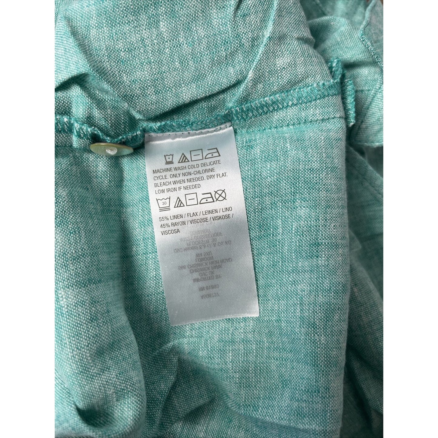 Susan Graver Pure Regular Cross-Dyed Linen Blend Tunic Bay Breeze Small A508737