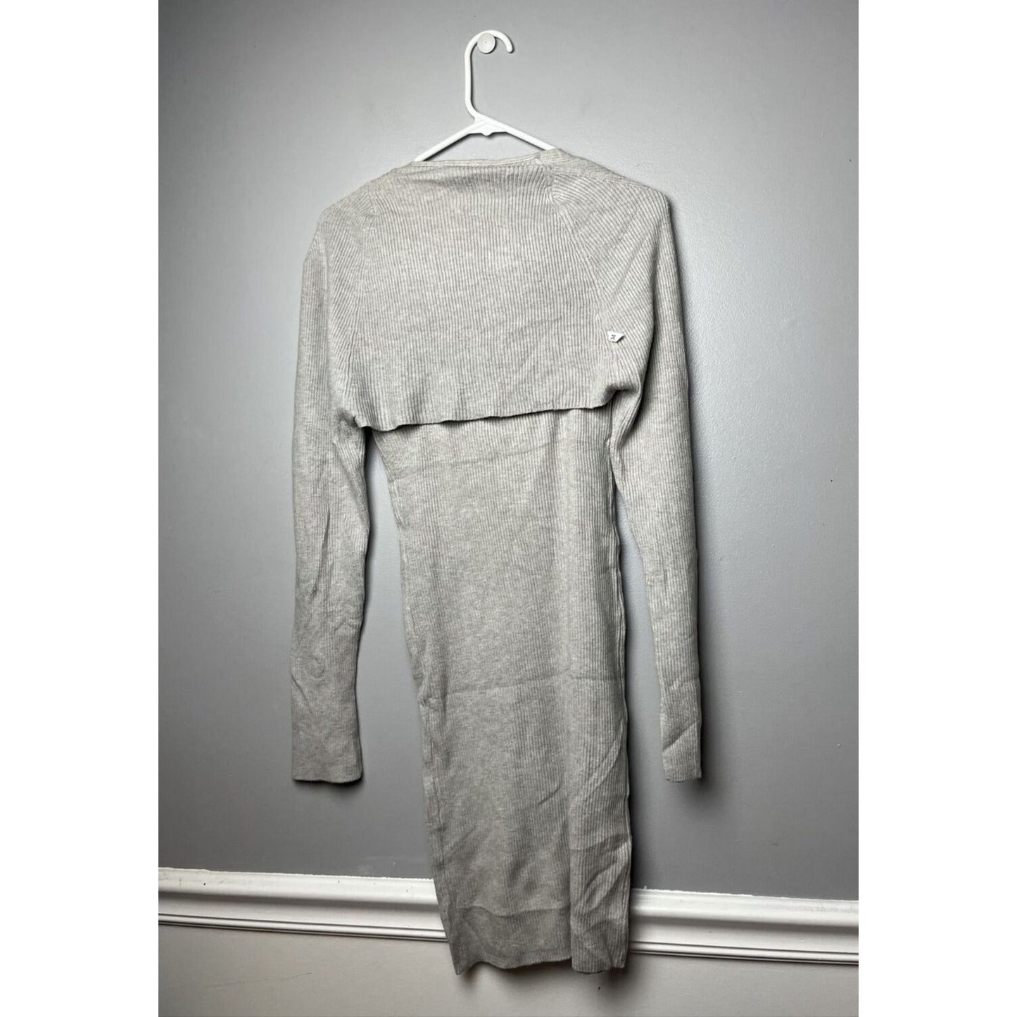 And Now This Women's Ribbed Knit Bodycon Dress & Shrug Gray Size Medium