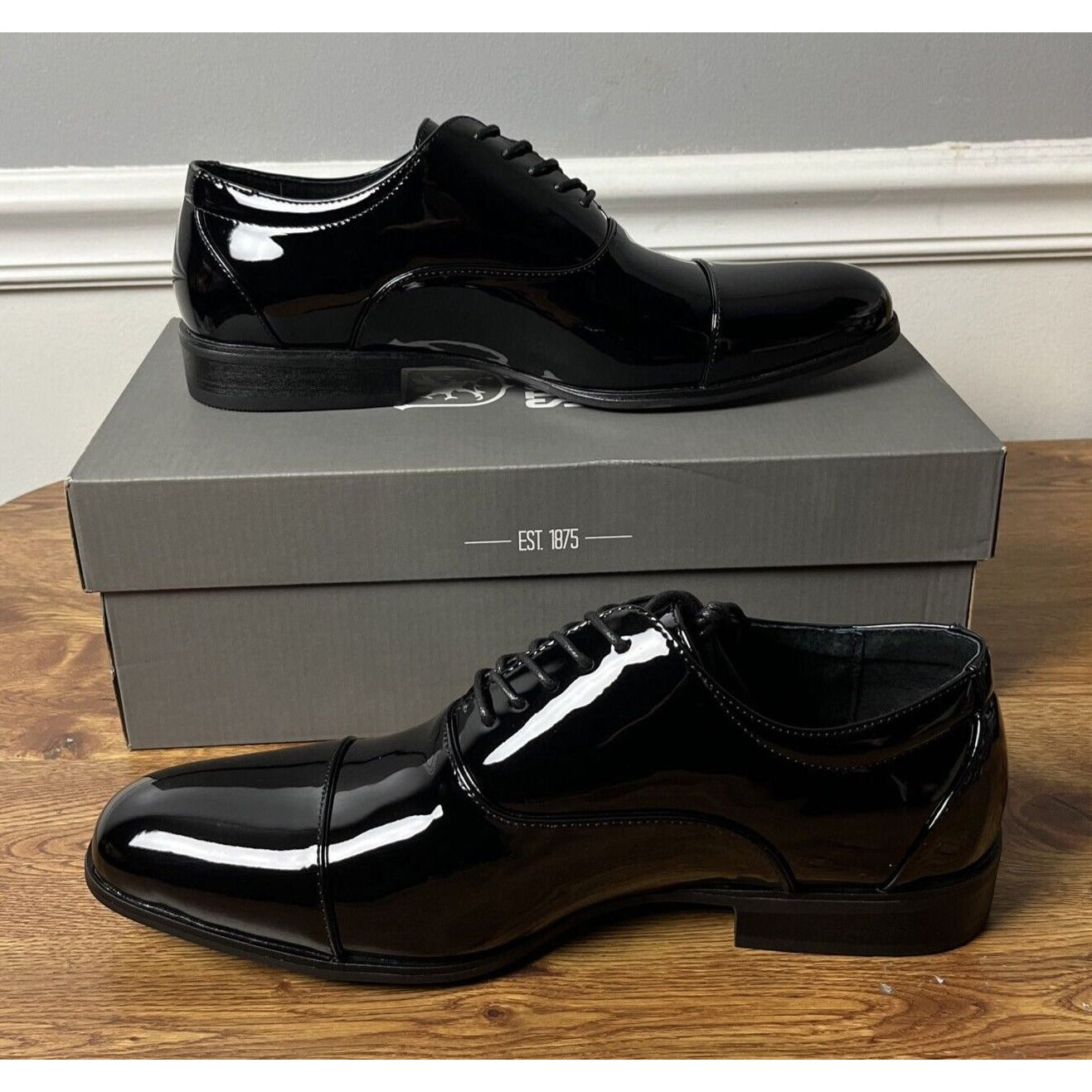 STACY ADAMS Men's Gala Black Patent Oxford Shoes (US 10 W / UK 9 / EU 43)