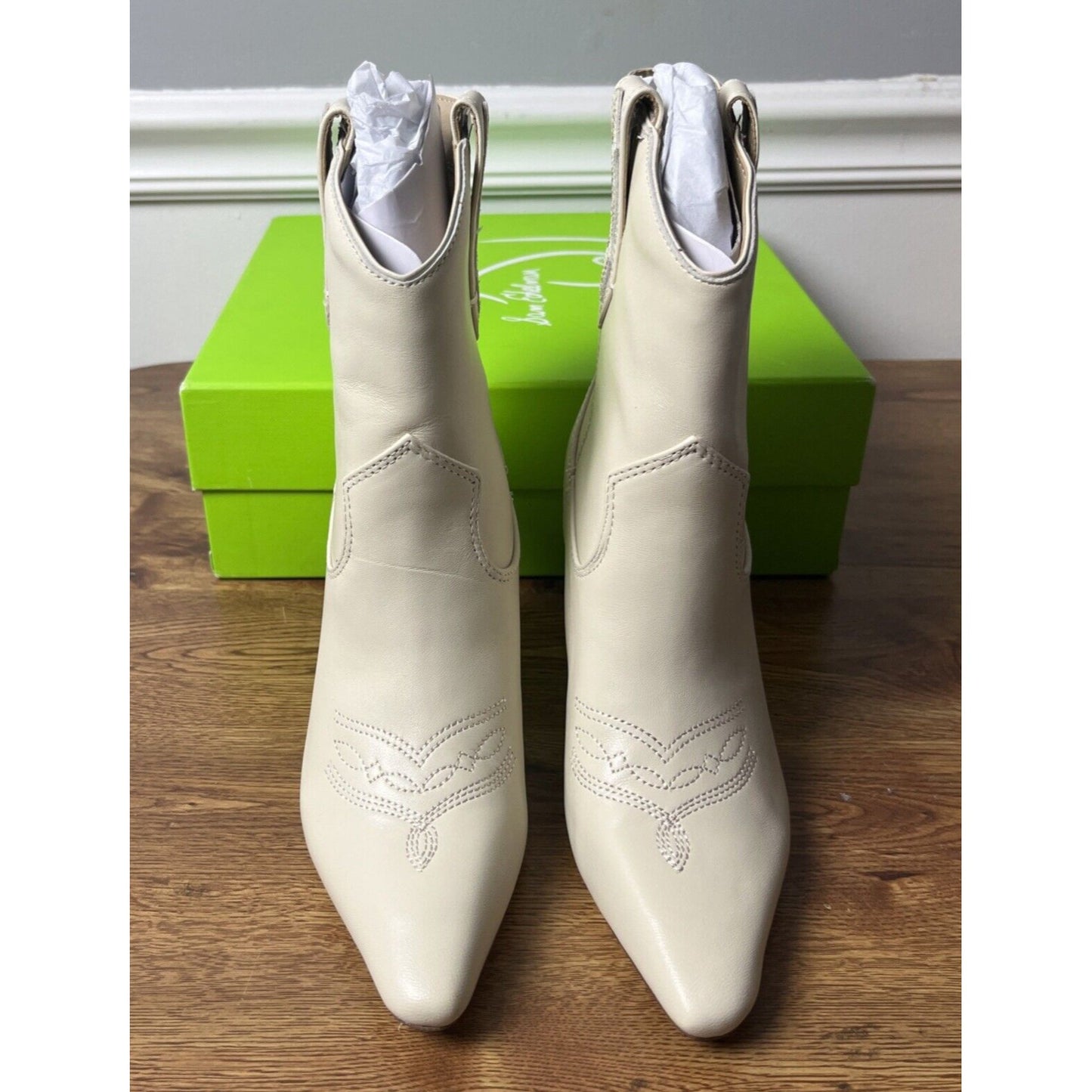 Sam Edelman Women's Modern Ivory Moe Stiletto Booties Size 5.5M