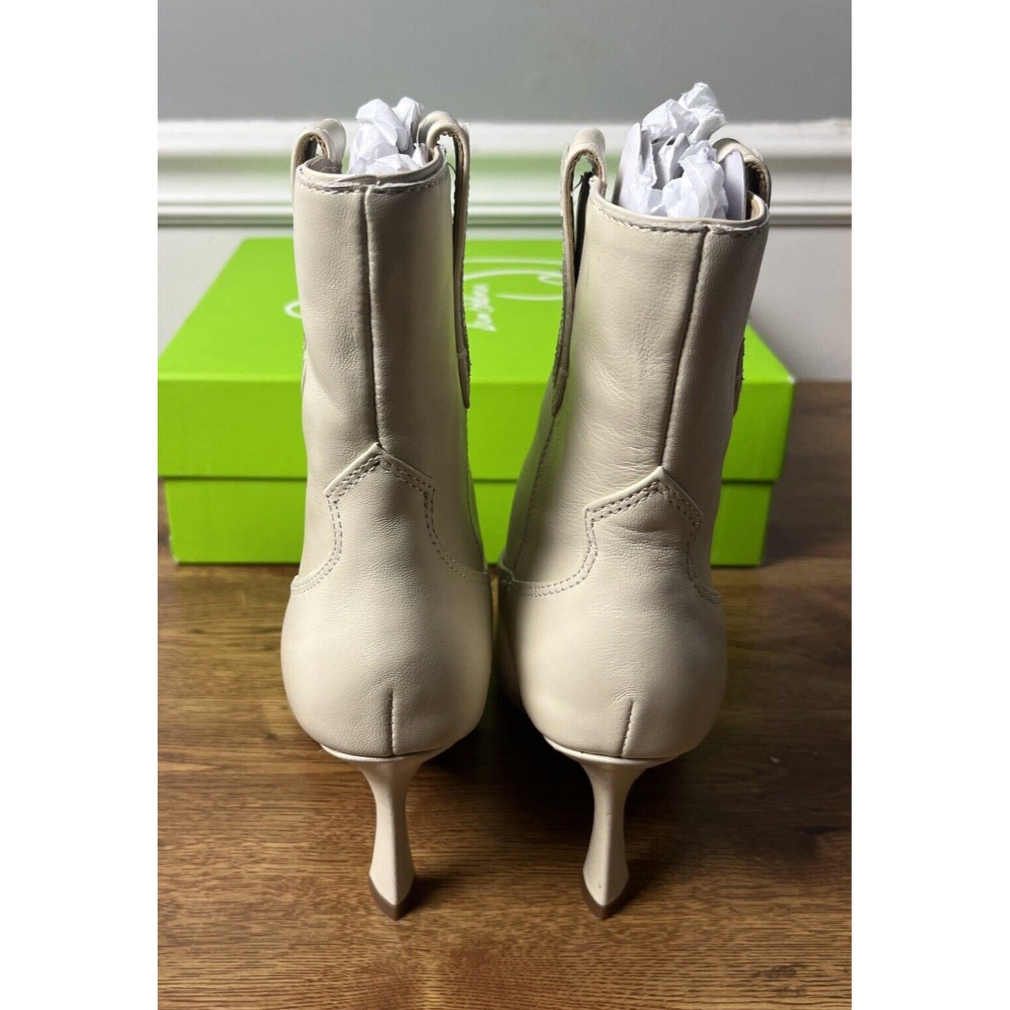 Sam Edelman Women's Modern Ivory Moe Stiletto Booties Size 5.5M