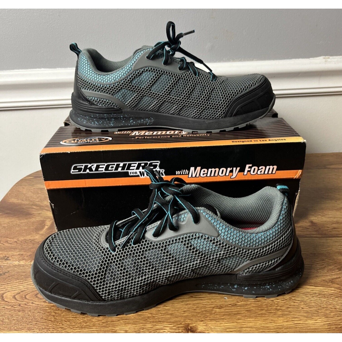 Skechers Bulklin Lyndale Composite Toe Womens Grey Athletic Work Shoes Size 9.5