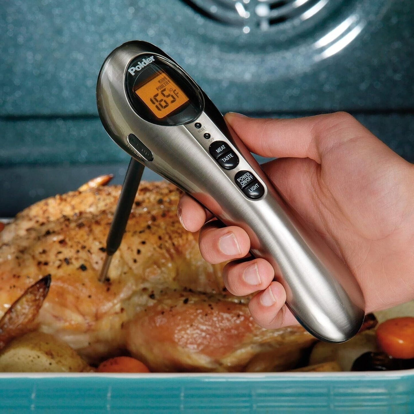 Polder Safe Serve Digital Instant Read Grill Thermometer w/ 10 Inch Probe