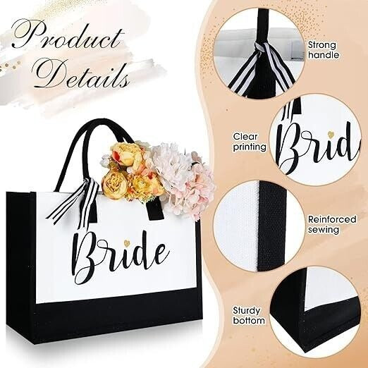 Lot of 12 Pieces Bride Canvas Tote Bags Bridal Shower GREAT BRIDE GIFTS!