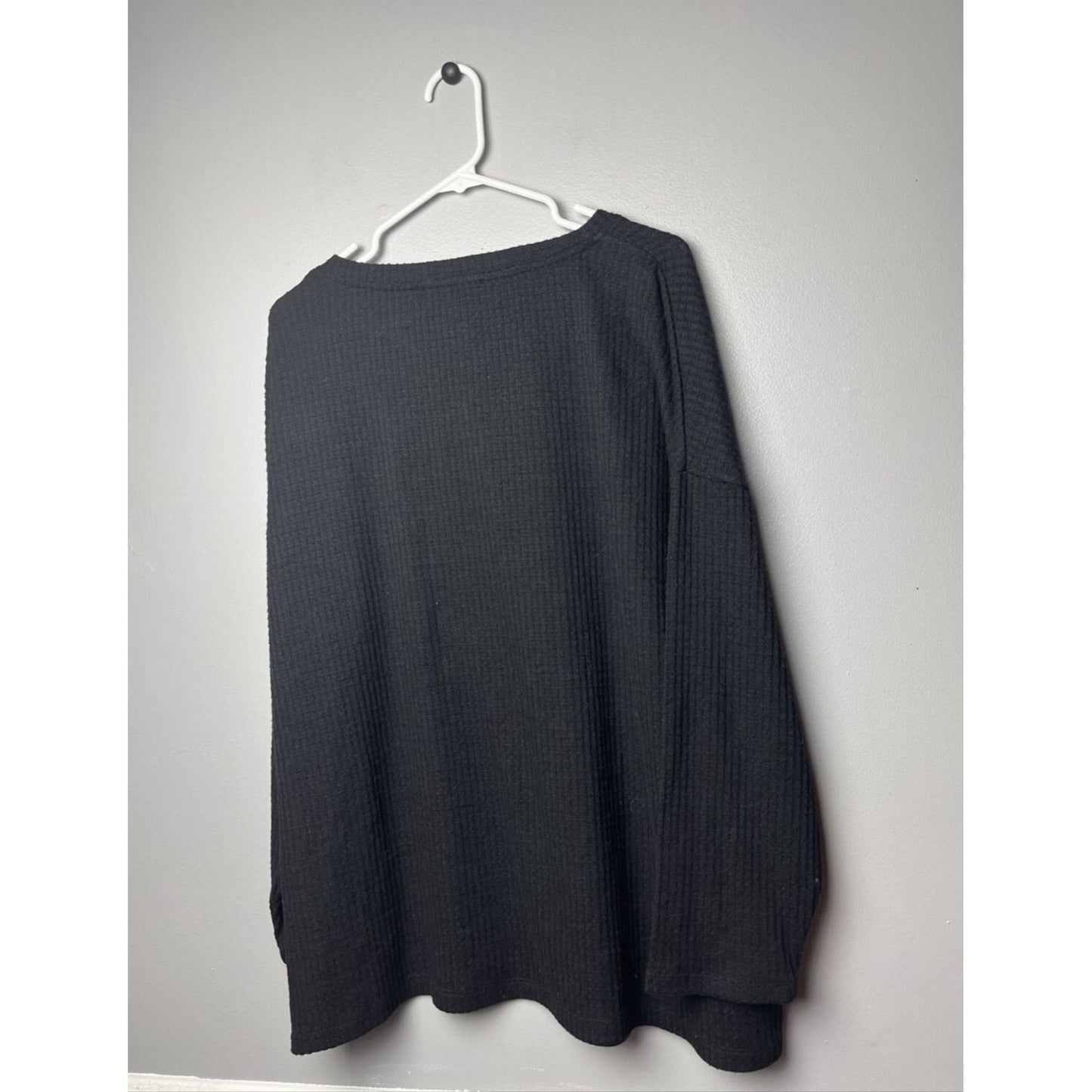 Social Standard by Sanctuary Ladies Camille Waffle Top Size 2X Black