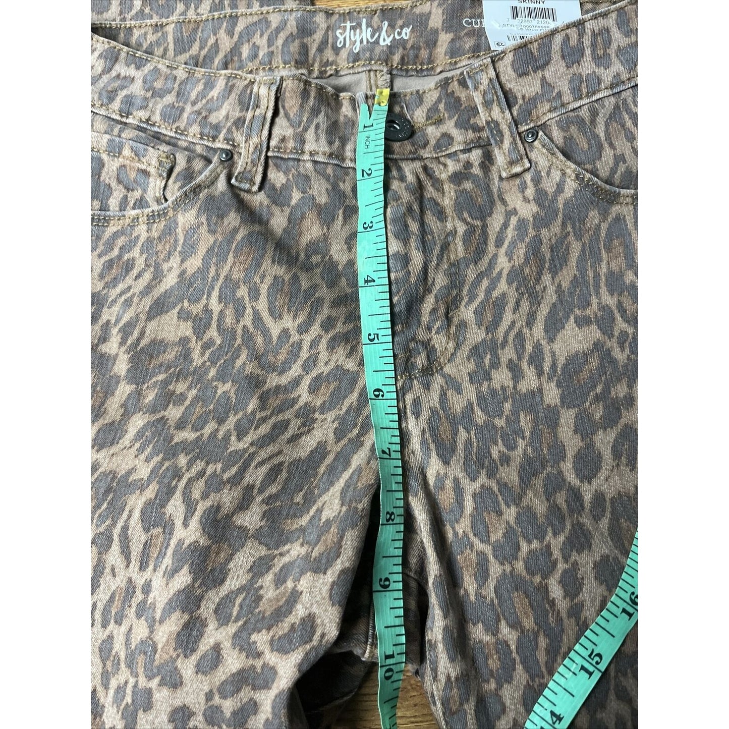 STYLE & CO Women's Leopard-Print Curvy-Fit Skinny Jeans, Created for Macy's 4P