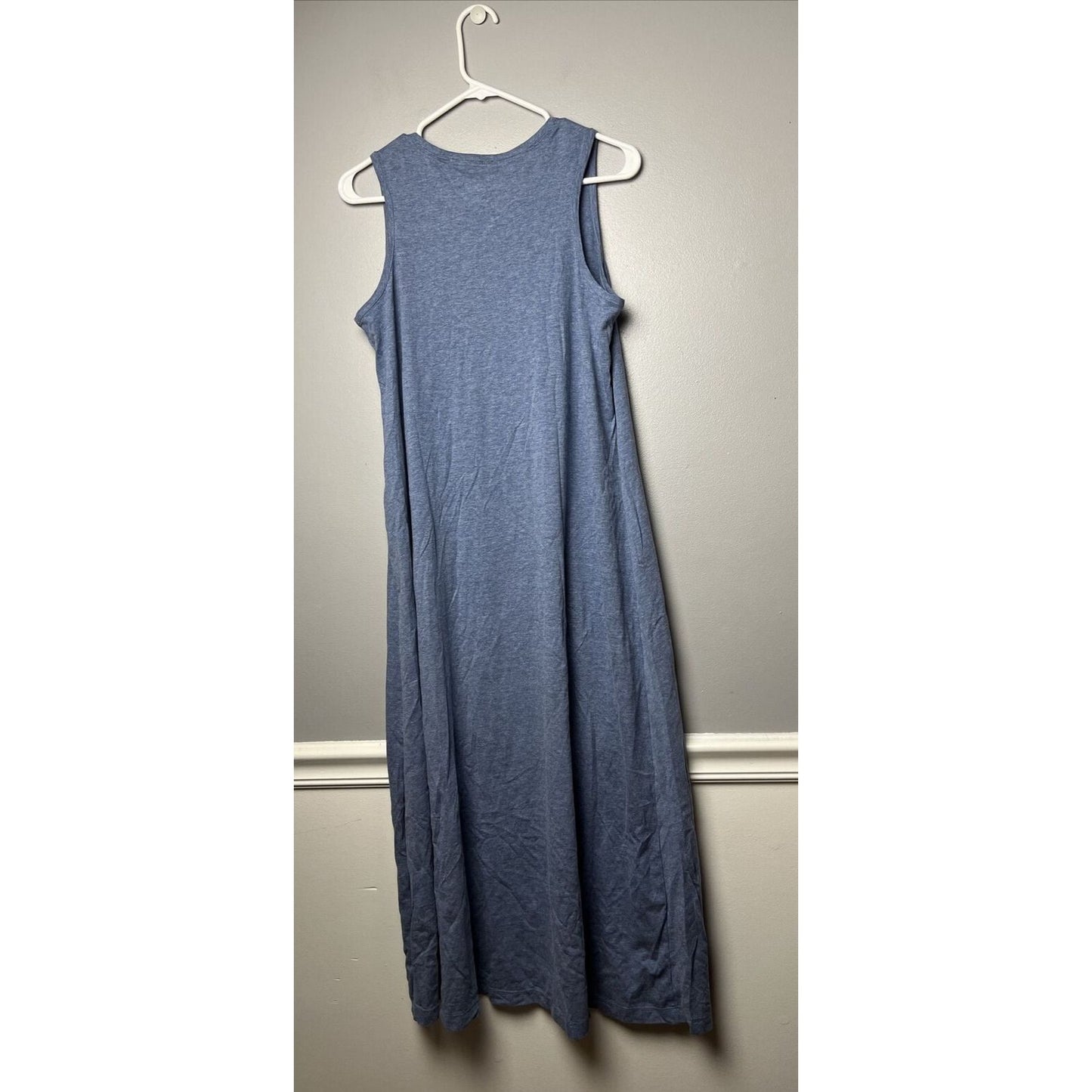 Koolaburra by UGG A-Line Maxi Tank Dress Pocket Cotton Rayon Blue-Grey Size S