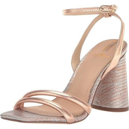 Sam Edelman Kia High Heel Sandals Size 6.5 Rose Gold Ankle Strap $120 MSRP