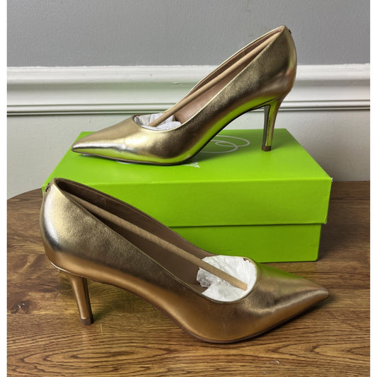 Sam Edelman Vienna Women's Pump Gold Leather Size 7