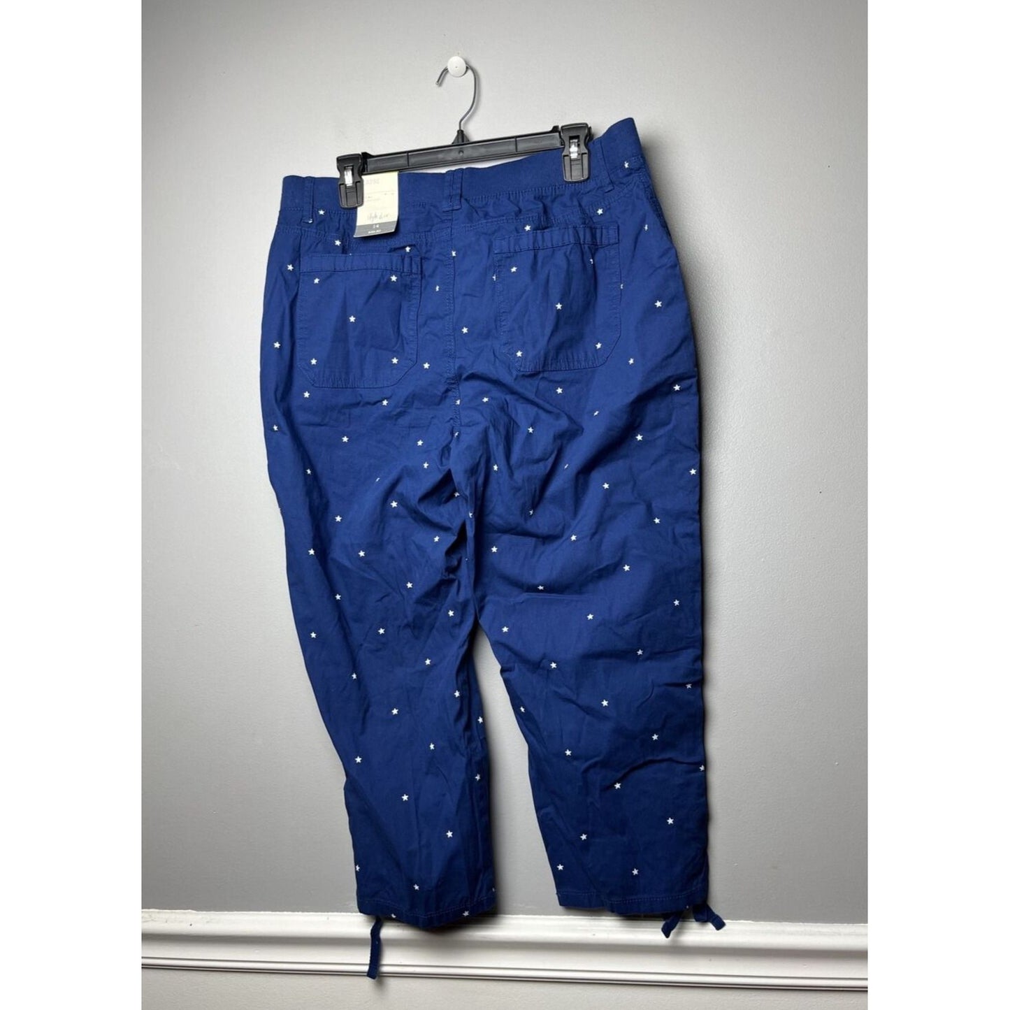 Style & Co Womens Printed Tie Hem Cropped Pants Size 14