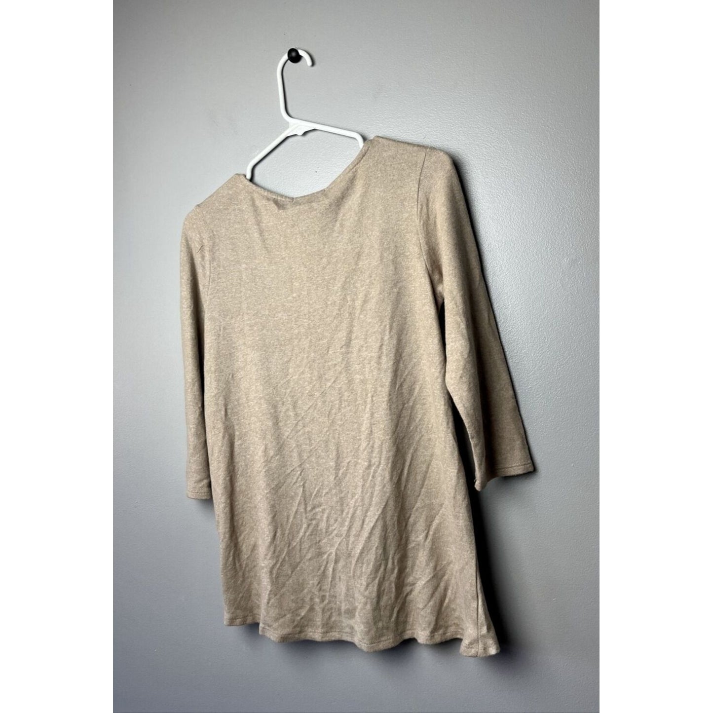 GIBSONLOOK Gibson Almond Brown Twist Front Soft Knit Pullover Top Blouse XS NEW