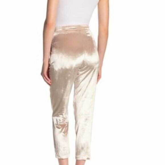 HABITUAL VELVET RAYON BLEND CHAMPAGNE TROUSERS