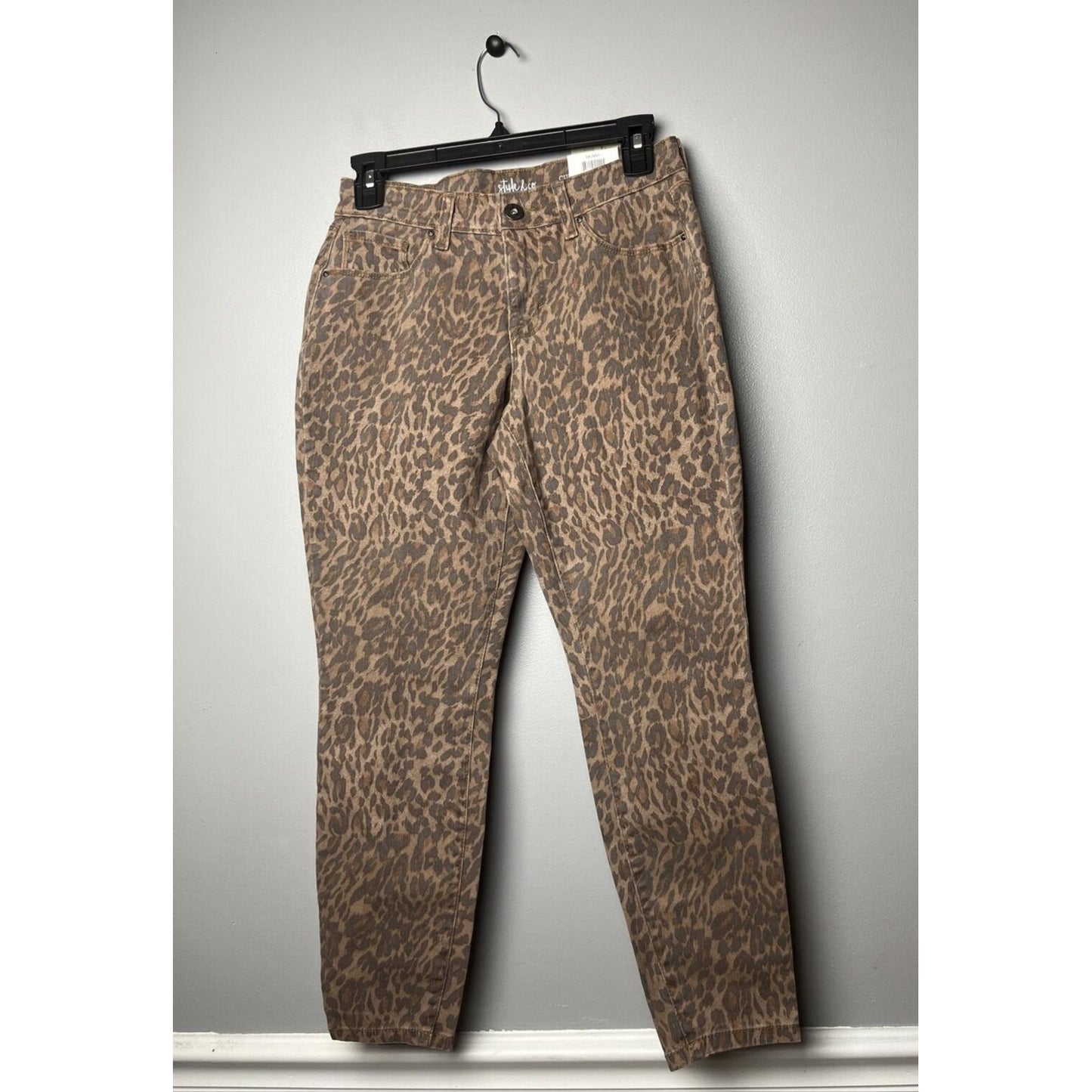 STYLE & CO Women's Leopard-Print Curvy-Fit Skinny Jeans, Created for Macy's 4P