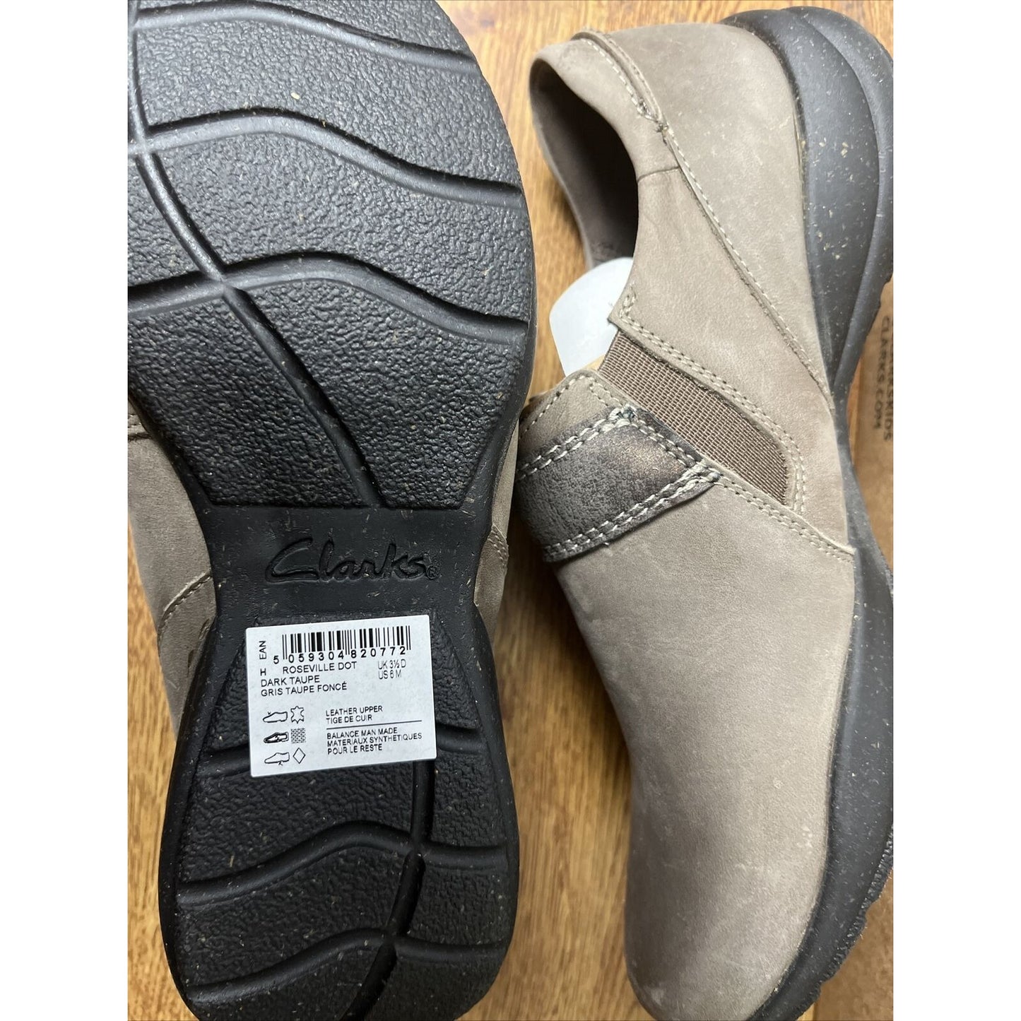 Clarks Roseville Dot Slip On Casual Flats Womens Shoes Size 6 Medium, Dark Taupe