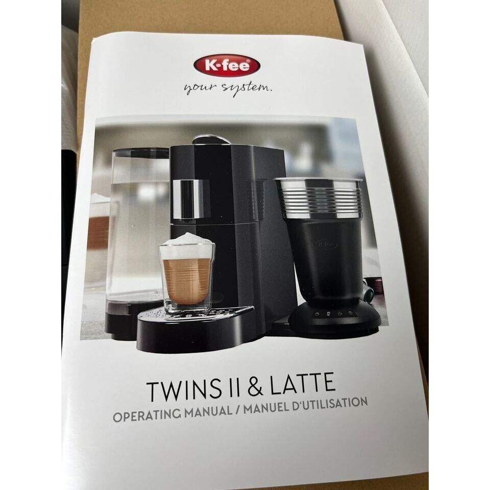 K-Fee Twins II Single Serve Brewer & Latte Machine (Black) Open Box