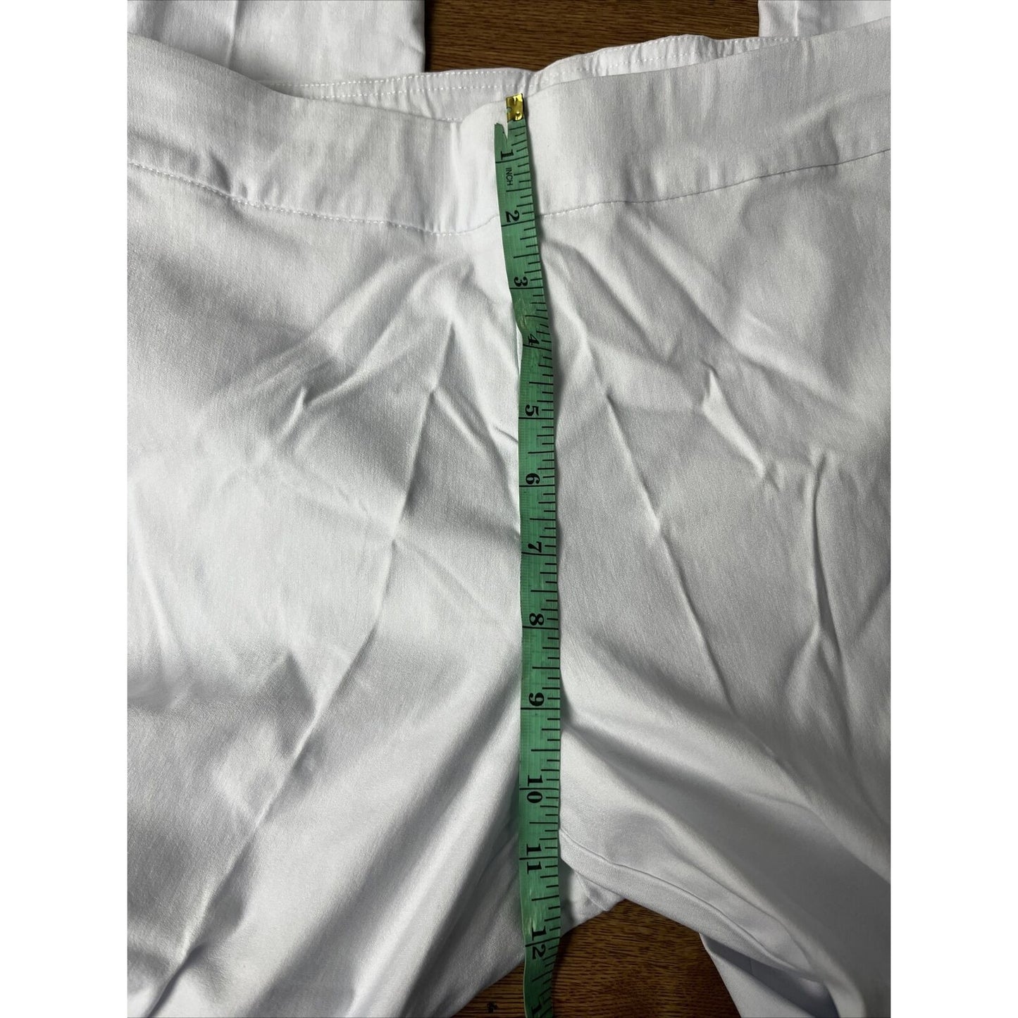 Susan Graver Smooth Stretch Pull-On Crop Pants w/ Trim Women's Sz 8 White
