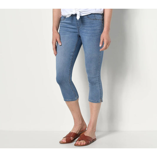 Laurie Felt Women's Jeans Sz XS Silky Denim Capri w/ Cambre Waist Blue A518591