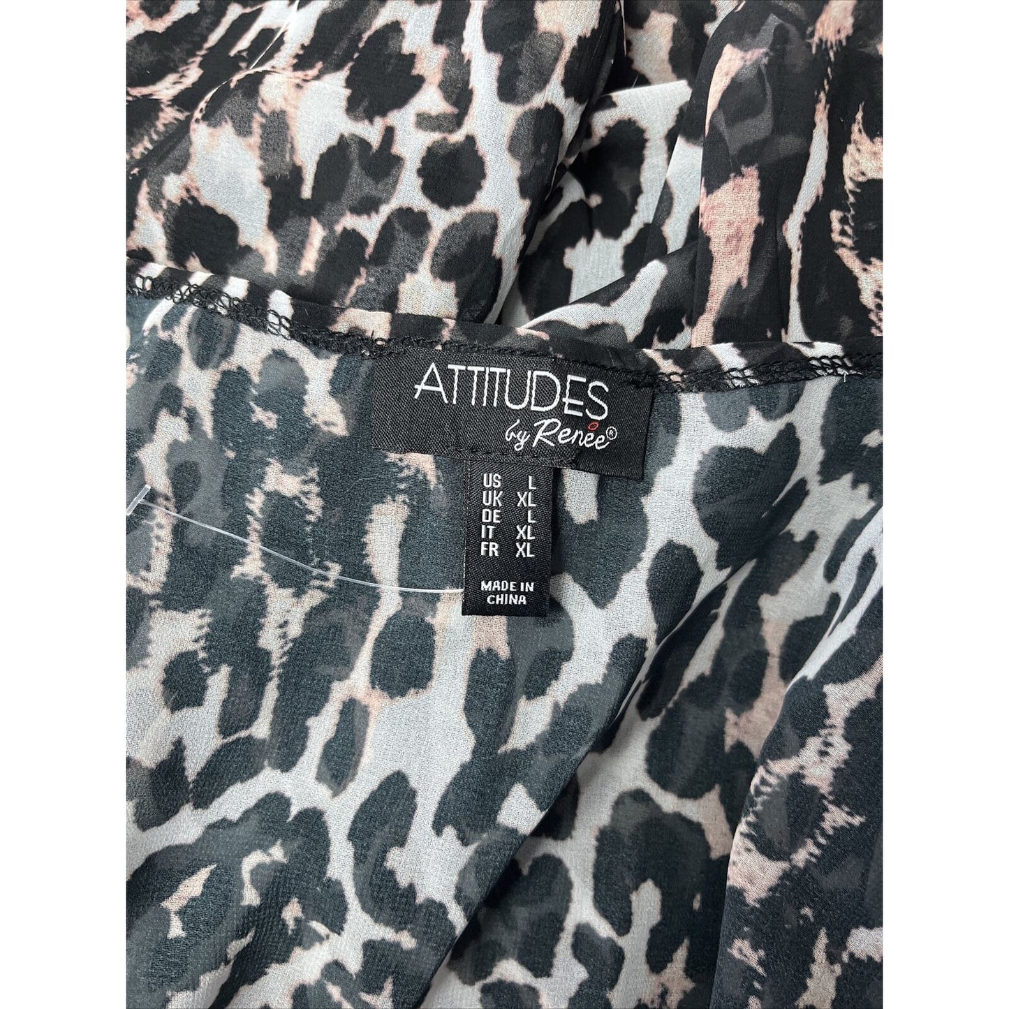 Attitudes by Renee Chiffon Bathing Suit Cover Up-Leopard-Large-NWOT-A500944