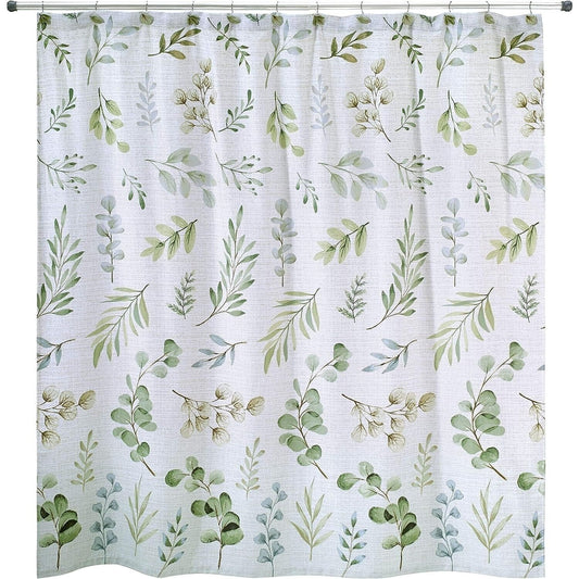 Avanti Ombre Leaves Fabric Shower Curtain  72" x 72" NEW