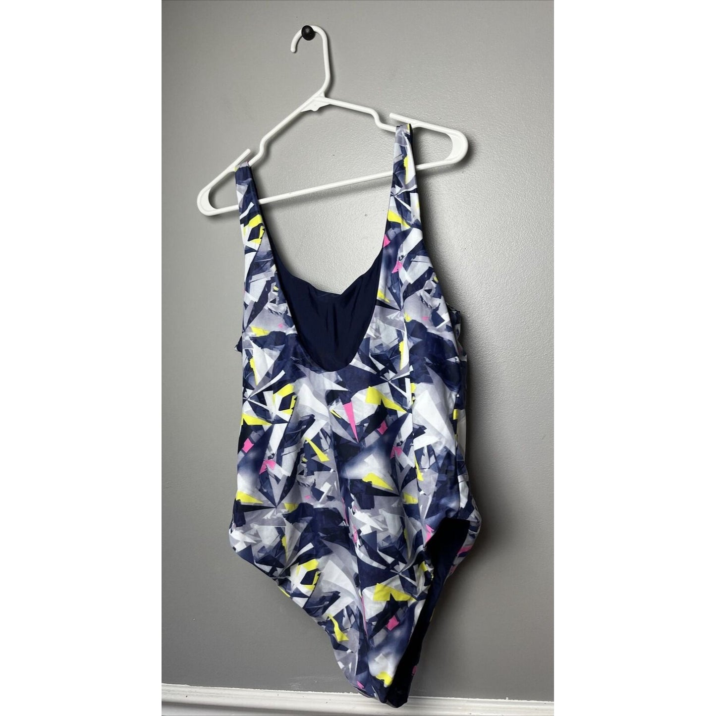 Attitudes by Renee Reversible Bathing Suit (NeonShatter/Nvy, X-Large) A500943