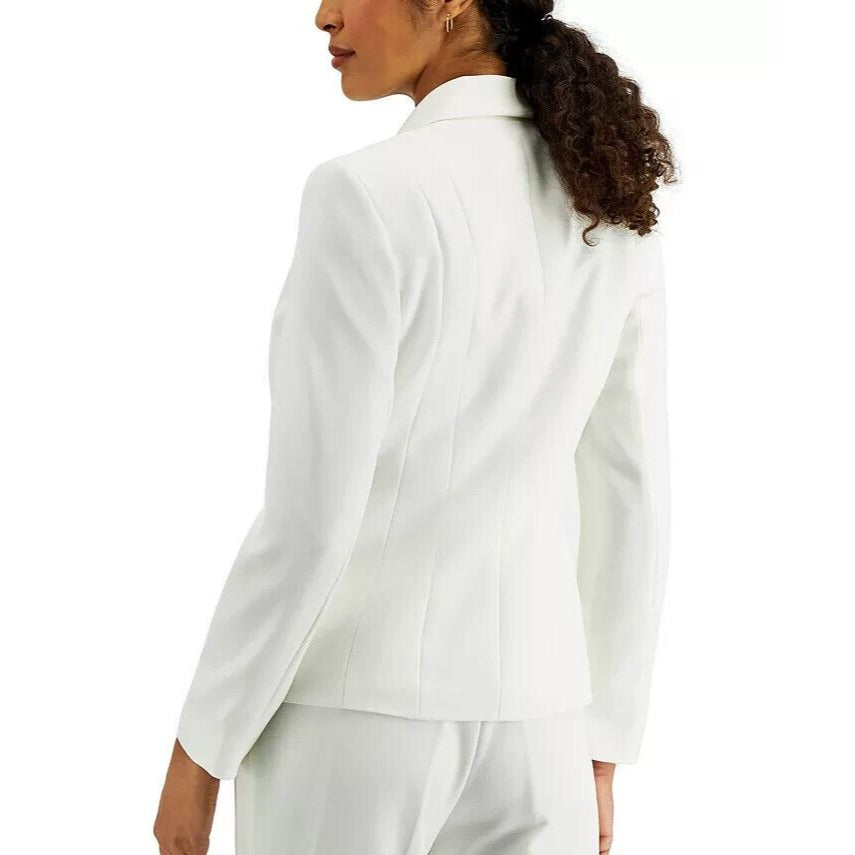 Kasper Women's Crepe One-Button Blazer White Size 18 $100 A438