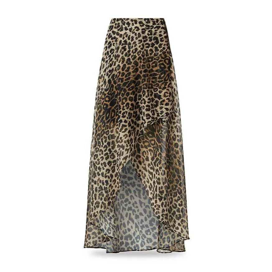 AllSaints NWT Hi-Low Leopard Slvina Leppo Skirt Black Tan Size 6