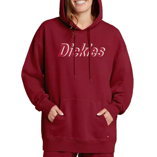 Dickies Womens Logo Fleece Hoodie Sweatshirt Medium Redwood