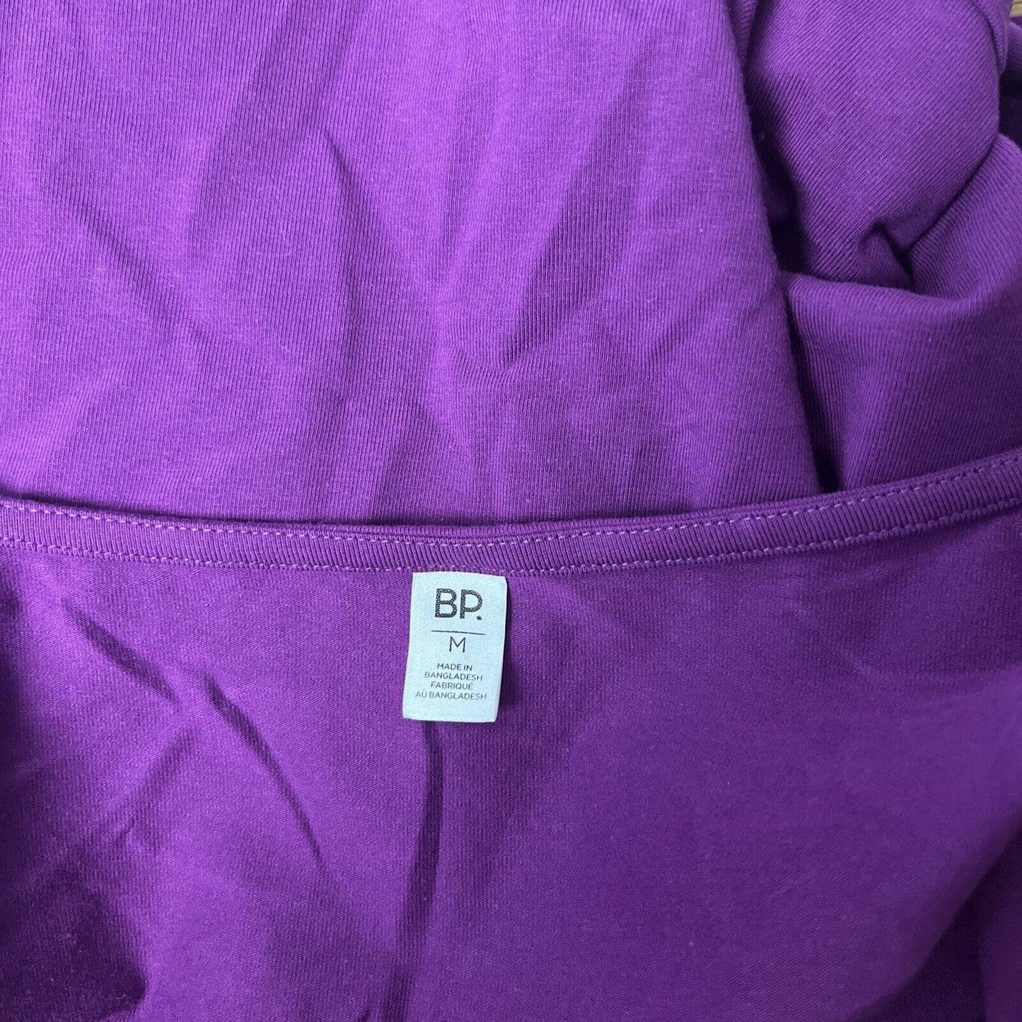 BP. Crop Long Sleeve Scoop Neck T-Shirt in Purple Phlox, Size Medium