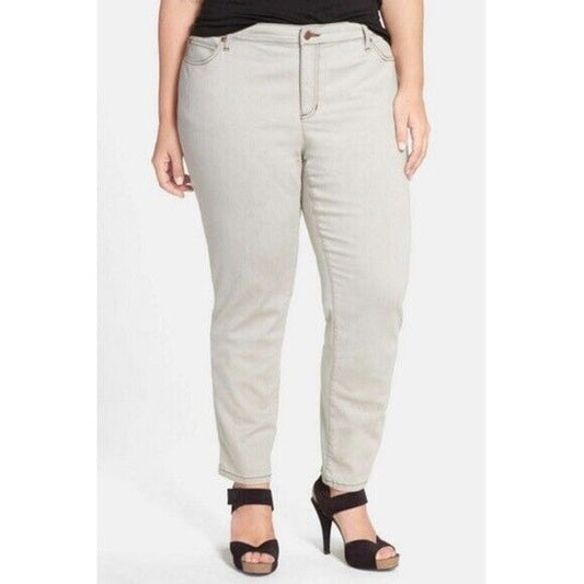NWT Eileen Fisher Organic Cotton Blend Skinny Jeans, Plus Size 24W - CEMENT GRAY