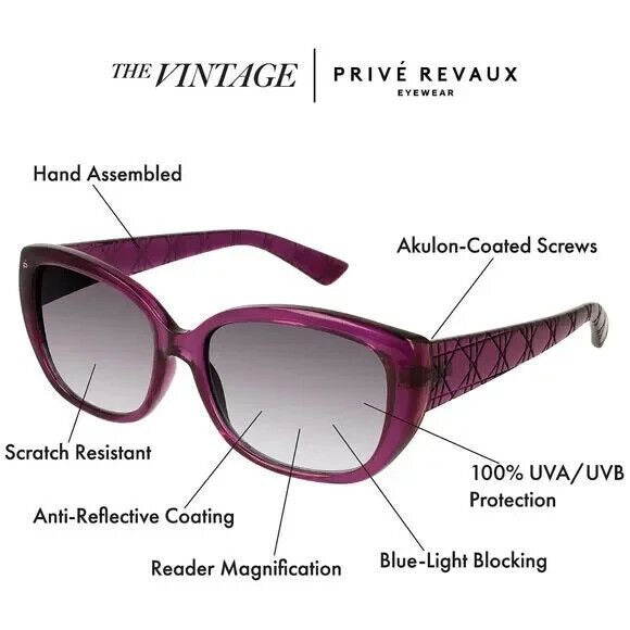 Prive Revaux The Vintage Blue Light Sun Reading Glasses Strength +2.50 - A382578