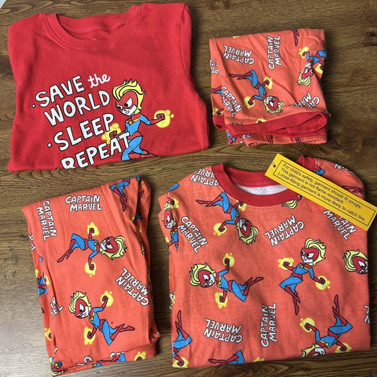 Marvel Star Wars 4 Piece Pajama Set Girls Cotton Lightweight Cartoon Size L(10)