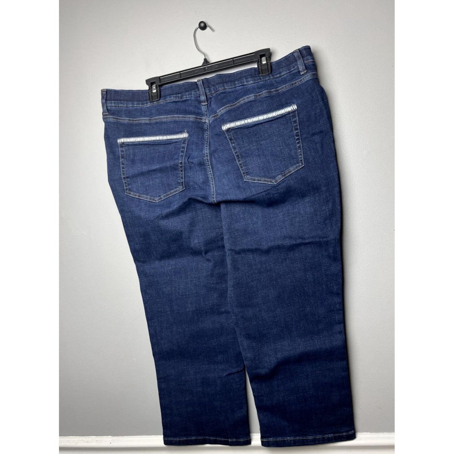 Denim & Co. Easy Stretch Denim Cropped Slim Straight Jeans Indigo Women's 20W