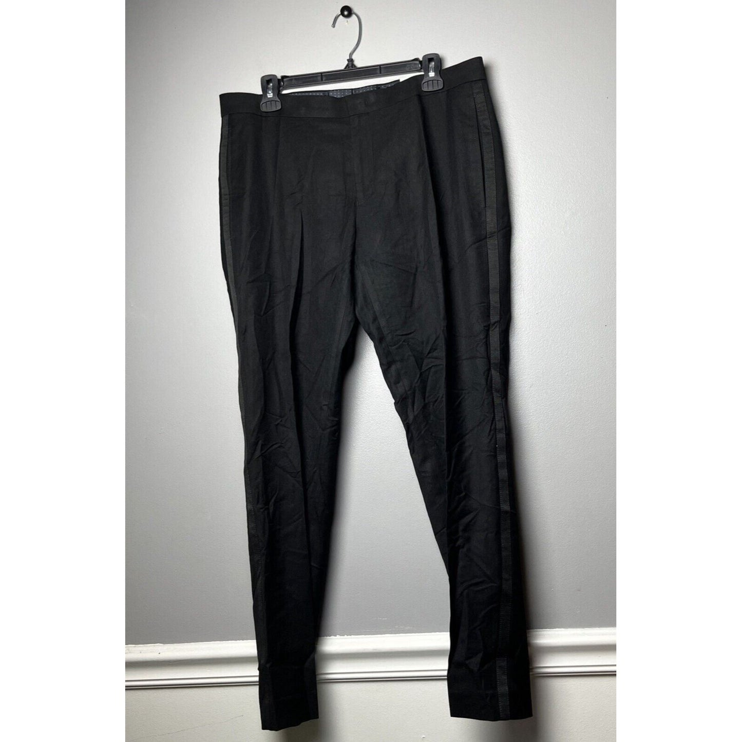 ALFANI Tuxedo Pants Size 34x30 Blue Slim Fit Stretch NWT $135