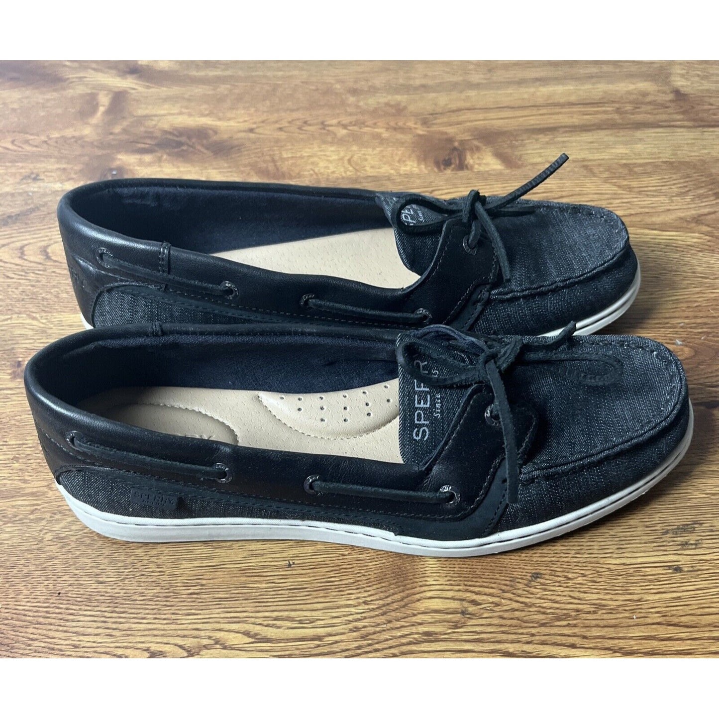 Sperry Women's Starfish Black Boat Shoes STS87333 Size 9.5