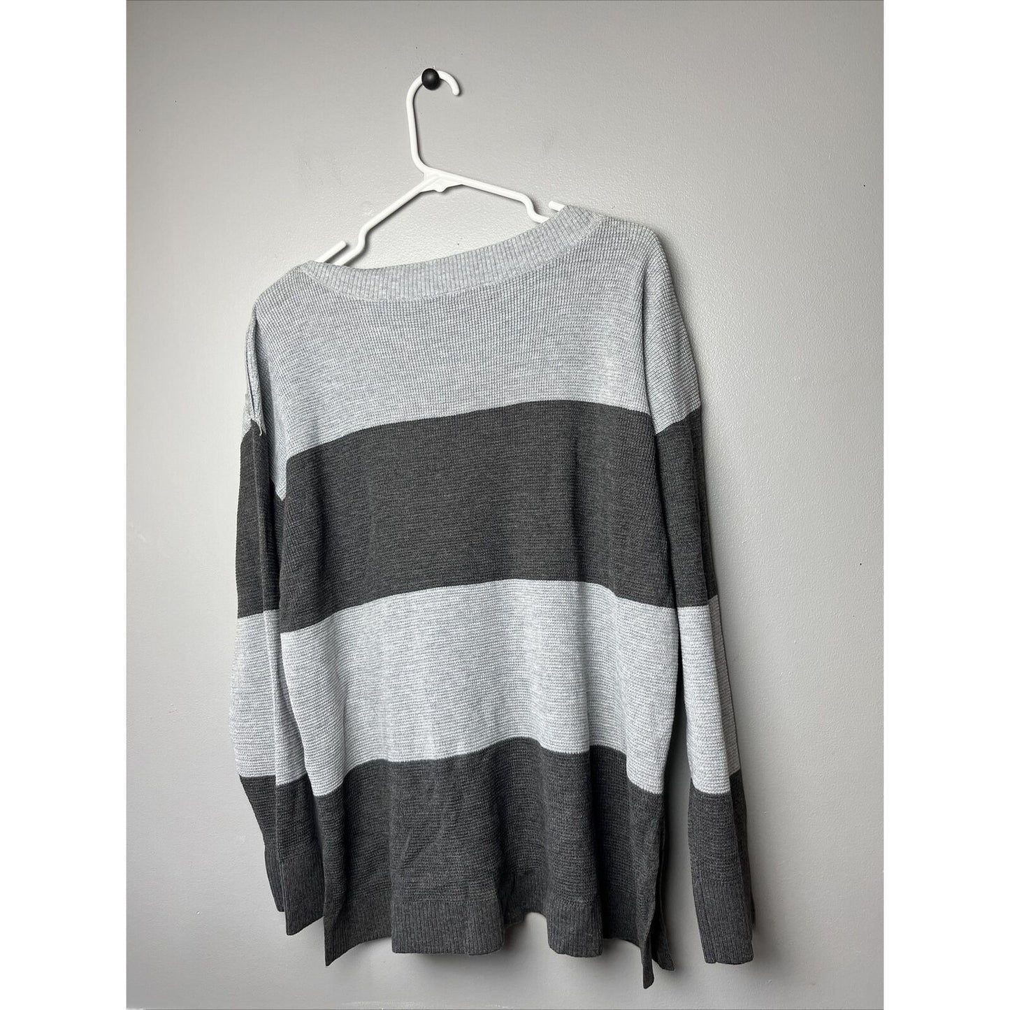 Vince Camuto Women's Button Shoulder Stripe Sweater, Gray, Size XL, $79, NWT