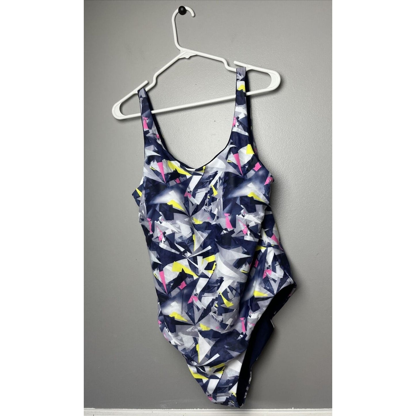 Attitudes by Renee Reversible Bathing Suit (NeonShatter/Nvy, X-Large) A500943